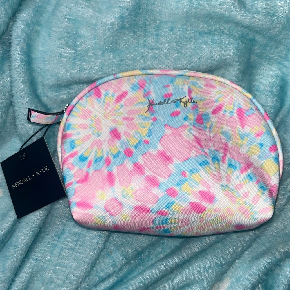 Kendall & Kylie Cosmetic Bag Tie Dye Pink Blue Make Up Travel Beauty Case